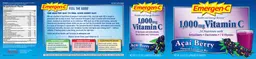 Label for 1,000 mg Vitamin C Acai Berry