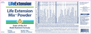 Label for Life Extenstion Mix Powder
