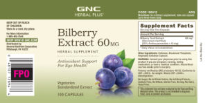 Bilberry Extract 60 mg