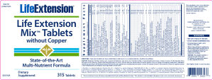 Life Extenstion Mix Tablets Without Copp