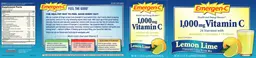 Label for 1,000 mg Vitamin C Lemon Lime