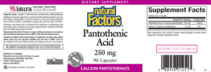 Pantothenic Acid 250 mg