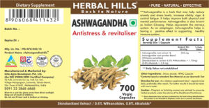 Label for Ashwagandha