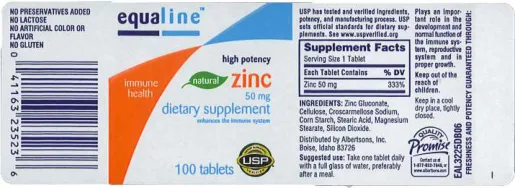 Label for Zinc 50 mg