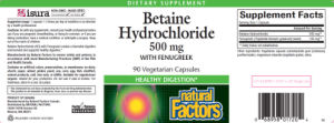 Betaine Hydrochloride 500 mg With Fenugr