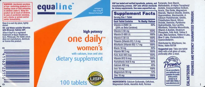 Label for One Daily Women's