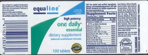 Label for High Potency One Daily Essential