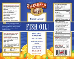 Label for Fresh Catch Fish Oil Orange Flavor