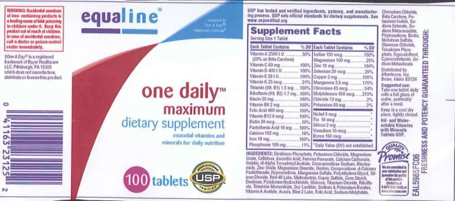 Label for One Daily Maximum