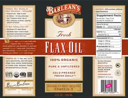 Label for Flax Oil 12 oz.