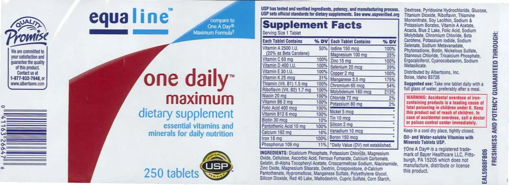 Label for One Daily Maximum