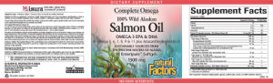 Label for Complete Omega 100% Wild Alaskan Salmon Oil 1300 mg