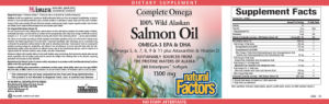 Label for Complete Omega 100% Wild Alaskan Salmon Oil 1300 mg