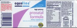 Label for High Potency Prenatal Formula