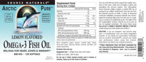 Label for Omega-3 Fish Oil Lemon Flavored