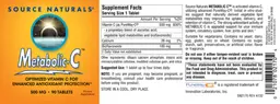 Label for Metabolic C 500 mg