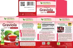 Label for Organic Graviola Leaf Tea Roobos Chai