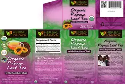 Label for Organic Papaya Leaf Tea With Rooibos Chai
