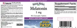 Label for Melatonin 1 mg