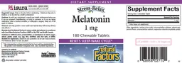 Label for Melatonin 1 mg
