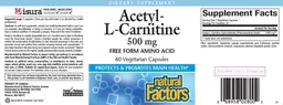 Label for Acetyl- L-Carnitine 500 mg