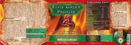 Label for Elite Green Protein Cool Green