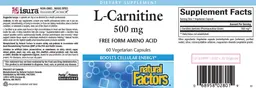 Label for L-Carnitine 500 mg