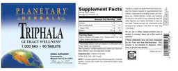 Label for Triphala 1,000 mg