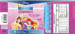 Label for Disney Complete Multi-Vitamin Gummies