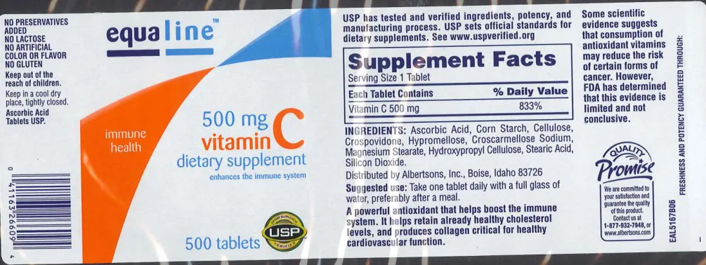 Label for Vitamin C 500 mg