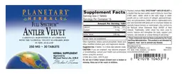 Label for Full Spectrum Antler Velvet 250 mg