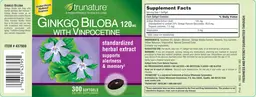 Label for Ginkgo Biloba 120 mg With Vinpocetine