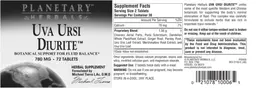 Label for Uva Ursi Diurite