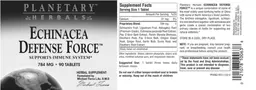 Label for Echinacea Defense Force 784 mg