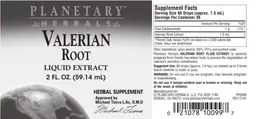 Label for Valerian Root Liquid Extract