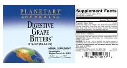Label for Digestive Grape Bitters