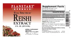 Label for Full Spectrum Reishi Extract