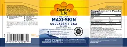 Label for Maxi-Skin Collagen + C&A Powder