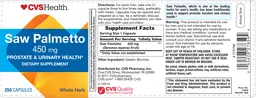 Label for Saw Palmetto 450 mg