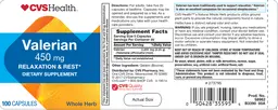 Label for Valerian 450 mg