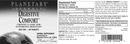 Label for Digestive Comfort