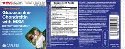 Label for Triple Strength Glucosamine Chondroitin With MSM