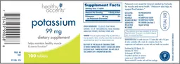 Label for Potassium 99 mg