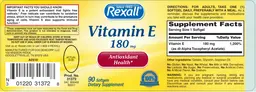 Label for Vitamin E 180 mg