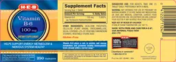 Label for Vitamin B-6 100 mg