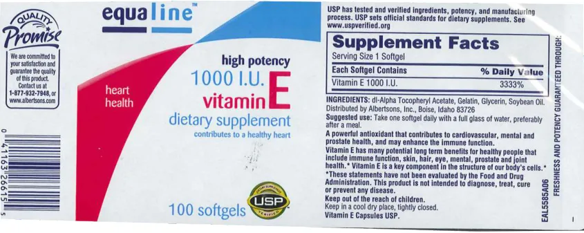 Label for High Potency 1000 IU Vitamin E
