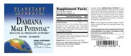 Label for Damiana Male Potential