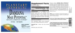 Label for Damiana Male Potential