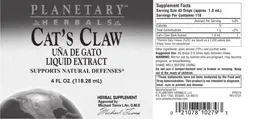 Label for Cat's Claw