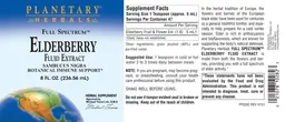 Label for Full Spectrum Elderberry Fluid Extract